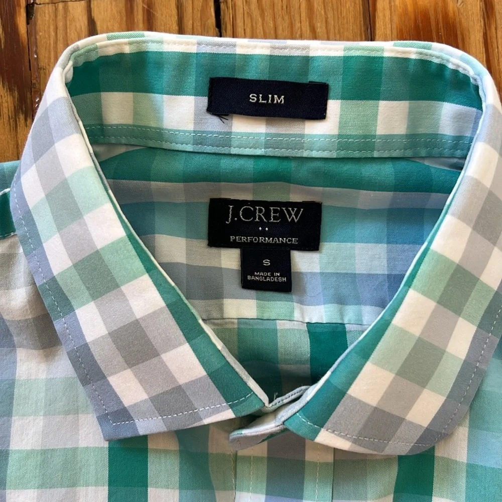 J. Crew Factory Performance Slim Gingham Shirt